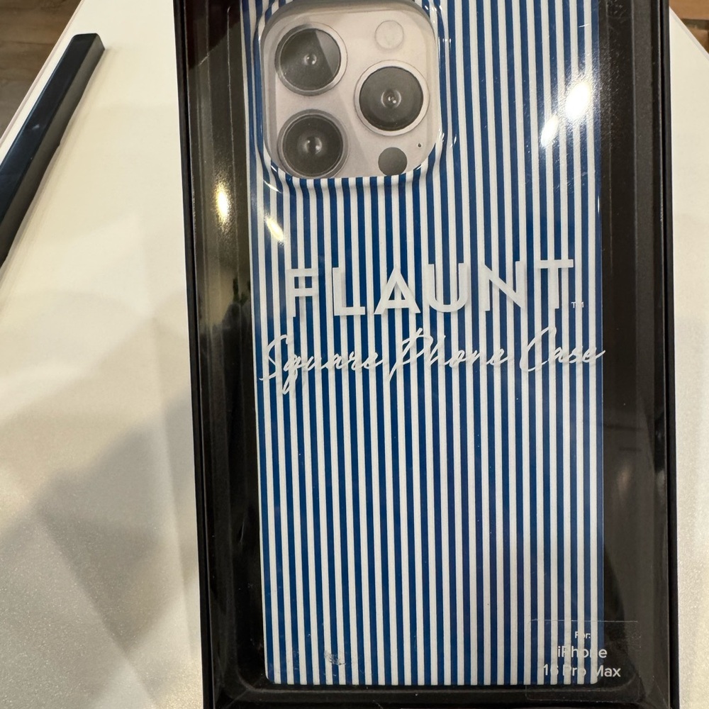 Flaunt Blue Striped iPhone 16 Pro Max Case ~ NEW
